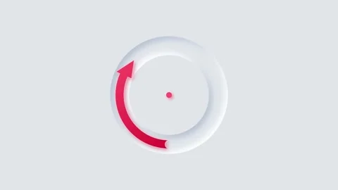 Rotating Red Arrow Loop Animation on a Clean White Background Ideal for Ind.. Video stock 347067399
