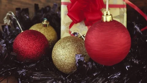 Rotating red Christmas globe Stock Footage 80350863