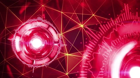 Rotating red circular elements seamless loop 4k (4096x2304) Stock Footage 58602135