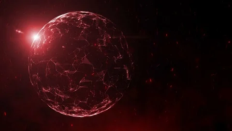 Rotating red cyberspace globe Stock Footage 105470122