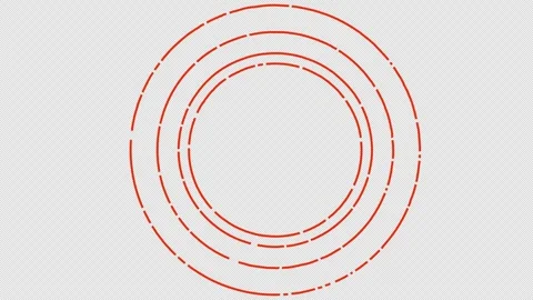 Rotating Red Dashed Circle Frame Stockbeeldmateriaal 309962740