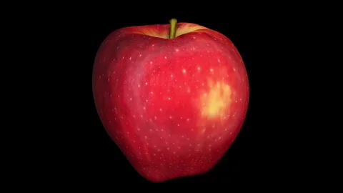 Rotating "Red Delicious" Apple on Black Background Stock Footage 80578069