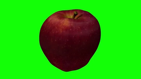 Rotating "Red Delicious" Apple on Green Background Stock Footage 80579097
