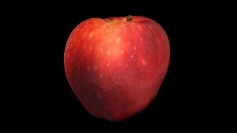 Rotating "Red Delicious" Apple on Transparent Backgroun (Alpha Channel) Stockbeeldmateriaal 80759313
