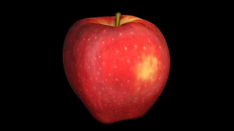 Rotating "Red Delicious" Apple on Transparent Background  (Alpha Channel) Stock Footage 80765914