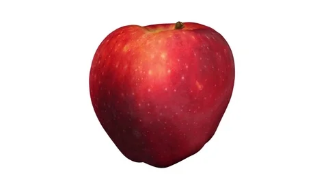 Rotating "Red Delicious" Apple on White Background Stock Footage 79428887