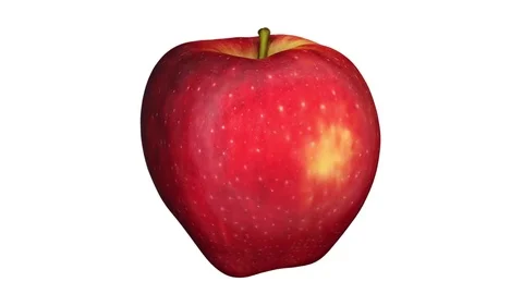 Rotating "Red Delicious" Apple on White Background Stock Footage 80578596