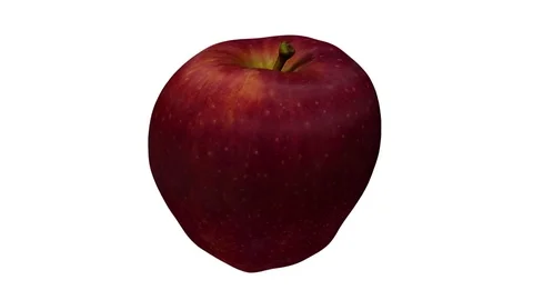 Rotating "Red Delicious" Apple on White Background Stock Footage 80579256