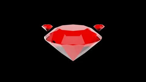 Rotating Red Diamond Animation with Transparent Background Stock Footage 309837902