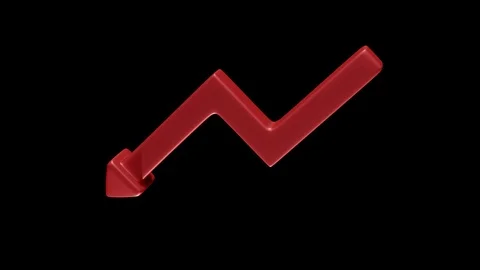 Rotating red downward arrow Stock Footage 111715289