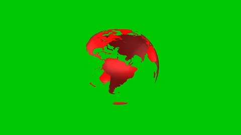 Rotating red earth on green background. ... | Stock Video | Pond5