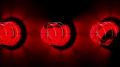 Rotating Red Emergency Beacon Light Sequence in Motion with Industrial Warning Stock Footage 336615440