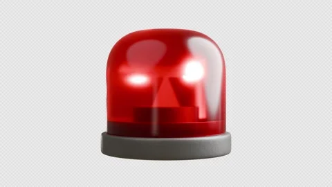 Rotating Red Emergency Siren Light Loop Animation. Transparent Background. 4K Stock Footage 312975734