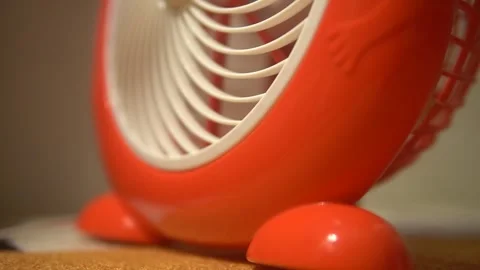 A rotating red fan Video stock 300427235