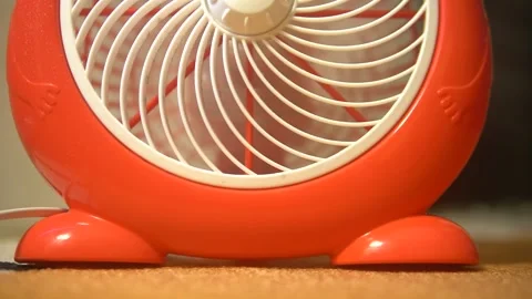 A rotating red fan Video stock 300427239