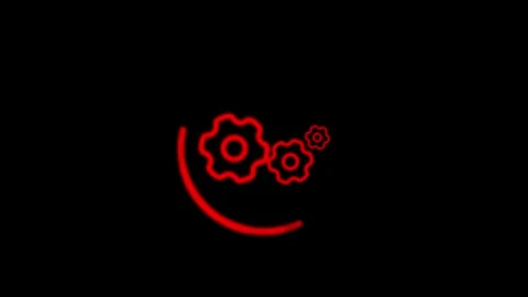 Rotating red gears in a circle with motion graphics on black background sea.. 库存影片 341228860