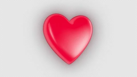 Rotating red heart with alpha channel seamless loop Stock Footage 328716205