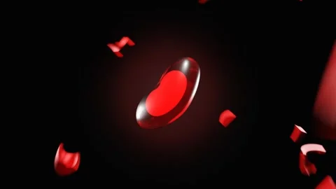 Rotating red heart breaks into pieces. 3D Looped background. Stock Footage 262573065