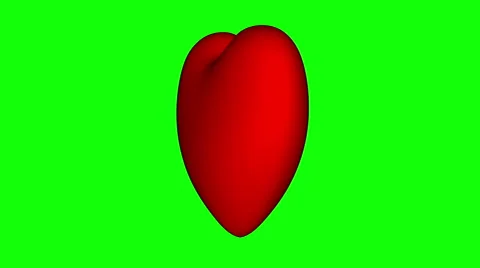 Rotating red heart  on a green screen Stock Footage 59244093
