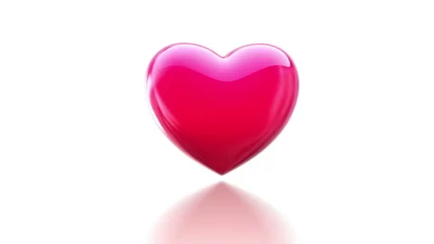 Rotating Red Heart On White Background seamless loop with alpha Stock Footage 101699154