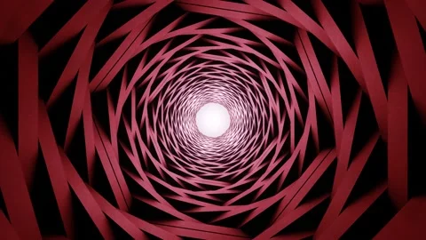 Rotating Red Hexagonal Tunnel Stock Footage 199801045