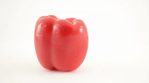 Rotating Red Pepper Against White - Dolly Left Video stock 22803324