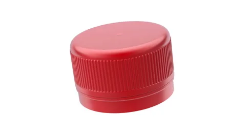 Rotating red plastic pet bottle cap Stock Footage 276203399