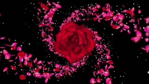 Rotating Red Rose With Whirl Rotating Red And Pink Rose Petals Stock Footage 170043769