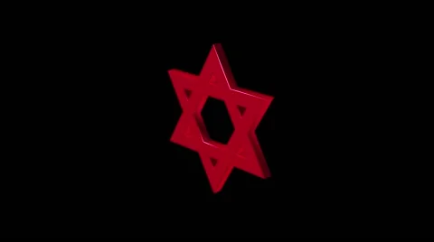 Rotating red Star of David Stock Footage 49550134