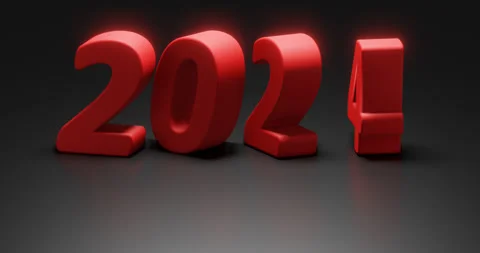 Rotating red text "2024" on a dark background. Stock Footage 252223503