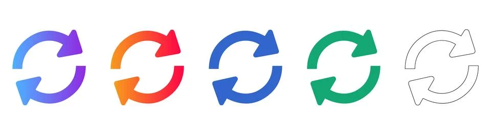 Rotating Refresh Arrow Icons Stock Illustration