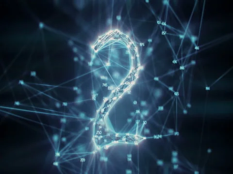 Rotating Retro Random Digits Plexus Countdown - Abstract Motion 4k Stock Footage 82733052