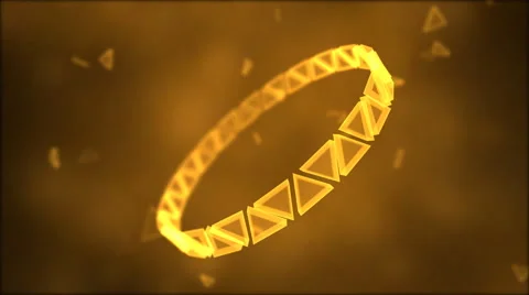 Rotating Ring of Triangles Animation - Loop Gold Stock Footage 47425265