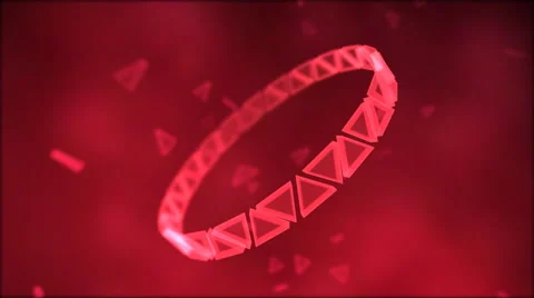Rotating Ring of Triangles Animation - Loop Red 스톡 동영상 47425822