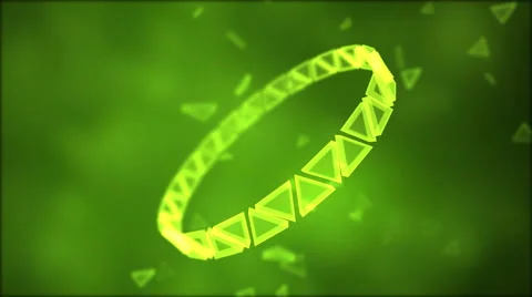 Rotating Ring of Triangles Animation - Loop Green Stock Footage 47426848