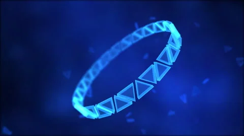 Rotating Ring of Triangles Animation - Loop Blue Stock Footage 47436448