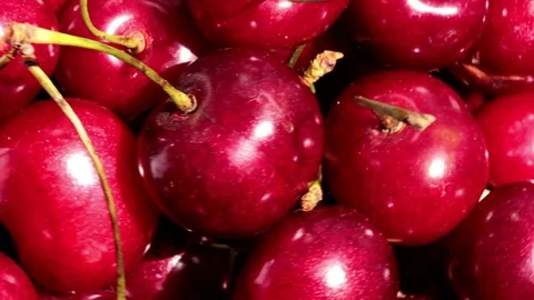 Rotating Ripe Cherry Berries Stock Footage 77006529