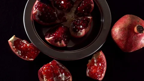 Rotating ripe red garnet closeup. Video stock 70156108