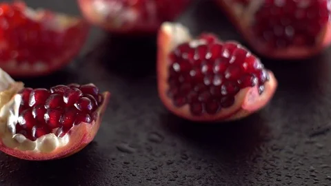Rotating ripe red garnet closeup. Stock Footage 70156291