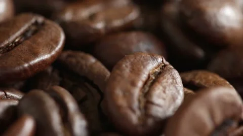 Rotating roasted coffee beans concept Stock Footage 68376538
