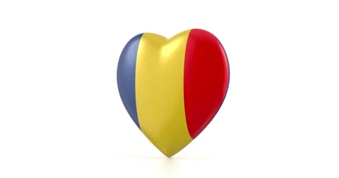 Rotating Romania flag heart Stock Footage 294667098