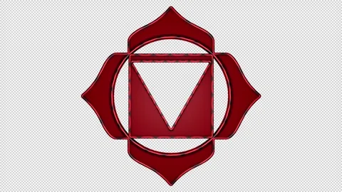 Rotating Root Chakra Animation - Seamless Loop with Alpha Channel Stock Footage 301542801