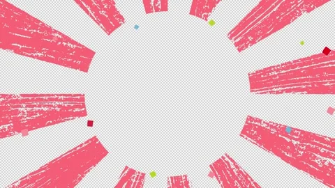 Rotating Rough Brushstroke Lines with Confetti Background on Alpha: pink 動画素材 310496975
