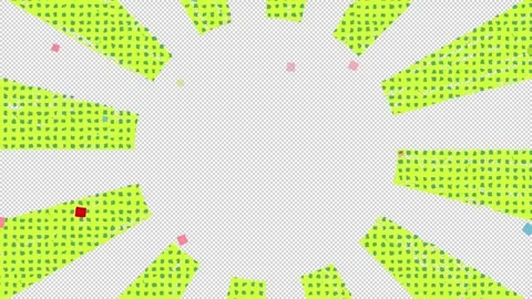 Rotating Rough Brushstroke Lines with Confetti Background on Alpha: green 動画素材 310497940