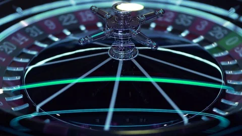 Rotating roulette in casino with dark background Stock Footage 129338889