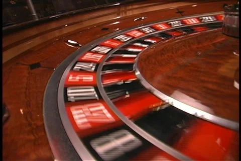 Rotating roulette wheel low angle Stock Footage 109045