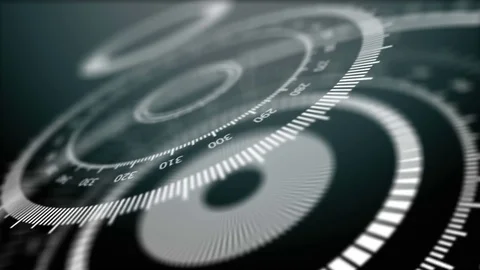 Rotating Round Scales on Dark Background -   Slow Video Footage Stock Footage 70895368