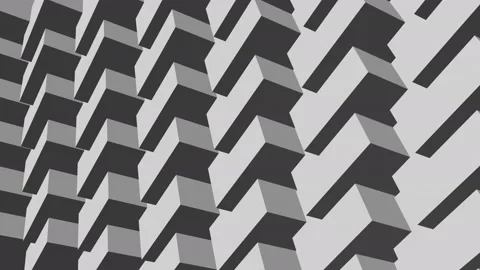 Rotating rows of black and white boxes in a 3d space Stock Footage 90357518
