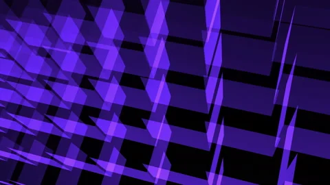 Rotating rows of blue-violet translucent boxes Stock Footage 90357618