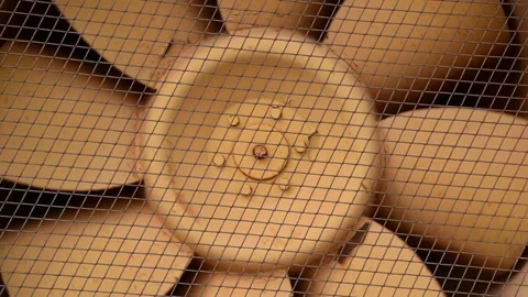 Rotating rusty turbine ventilation closeup Видео 234628510